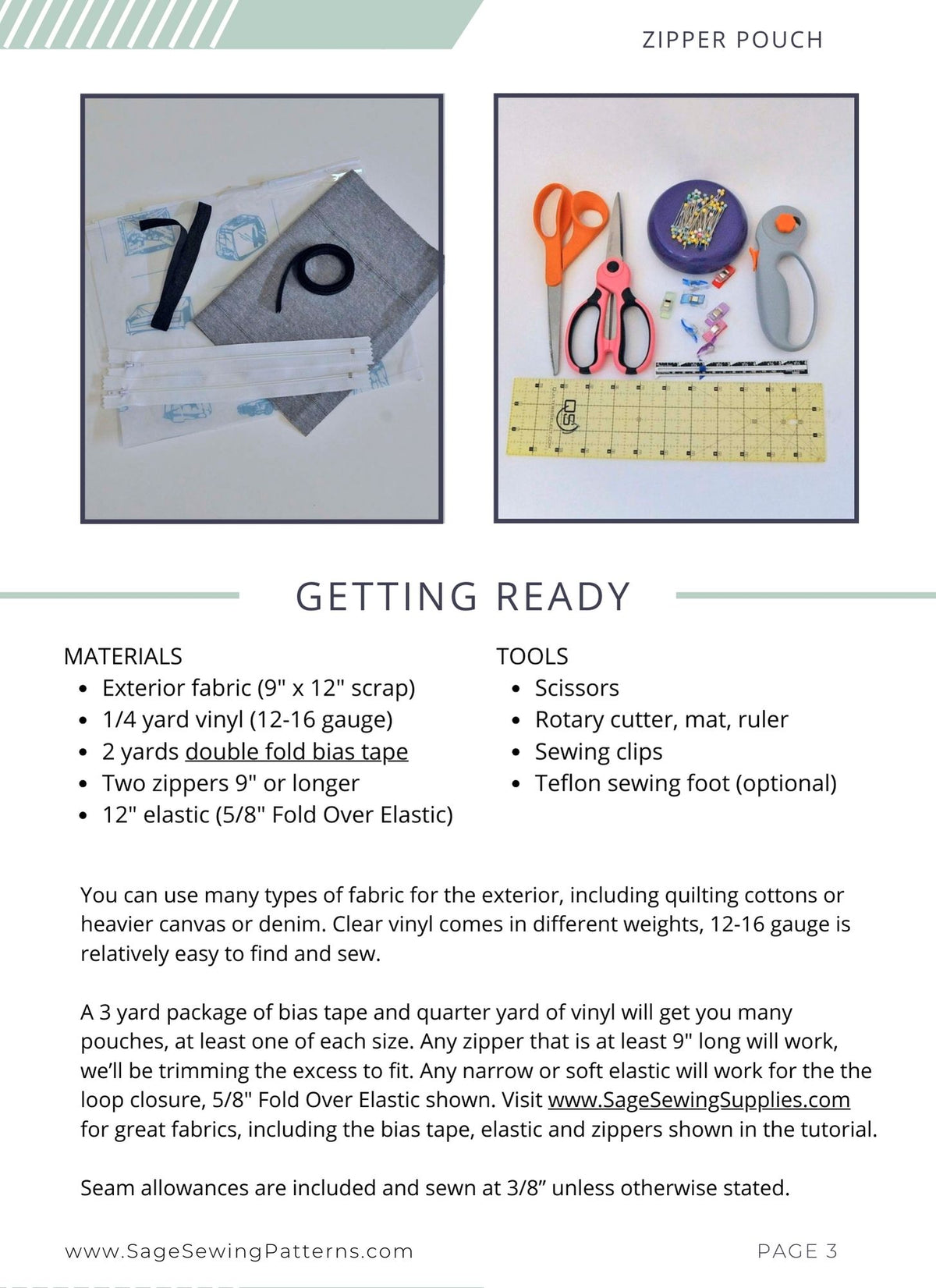 Easy View Zippered Pouch, digital sewing pattern tutorial