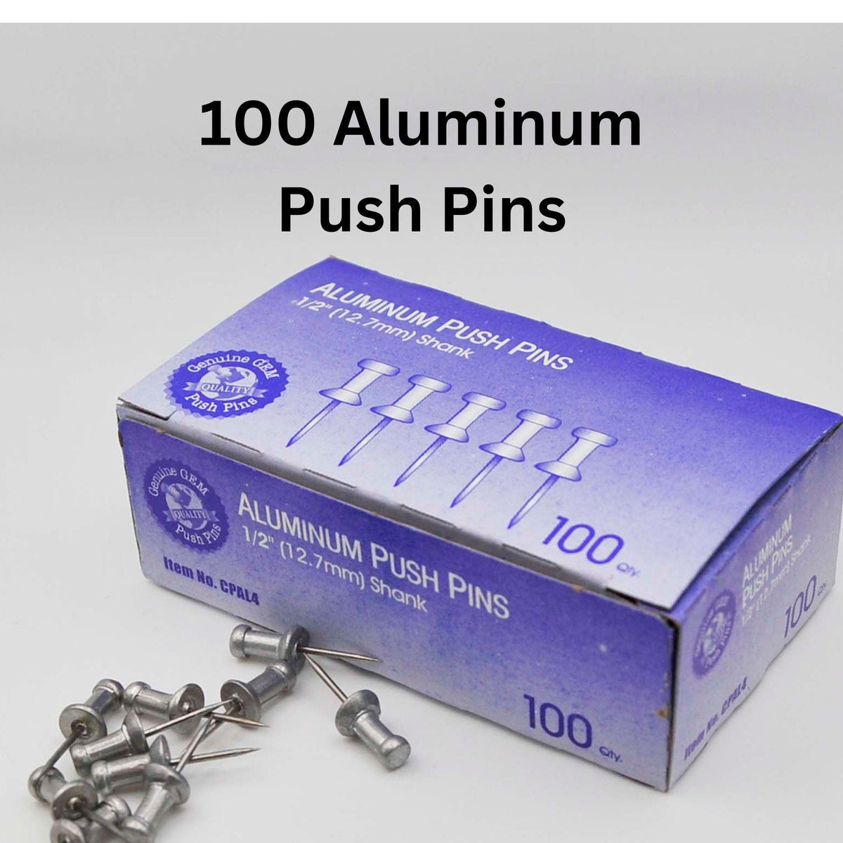 100 Aluminum Push Pins