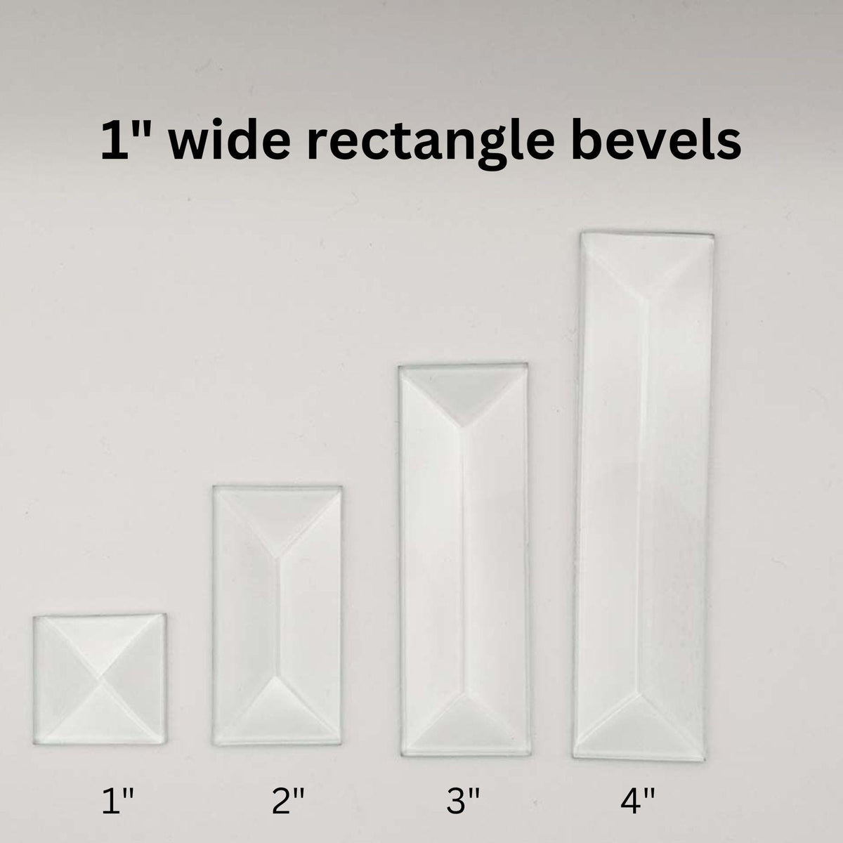 1" x 3" Rectangle Beveled Glass
