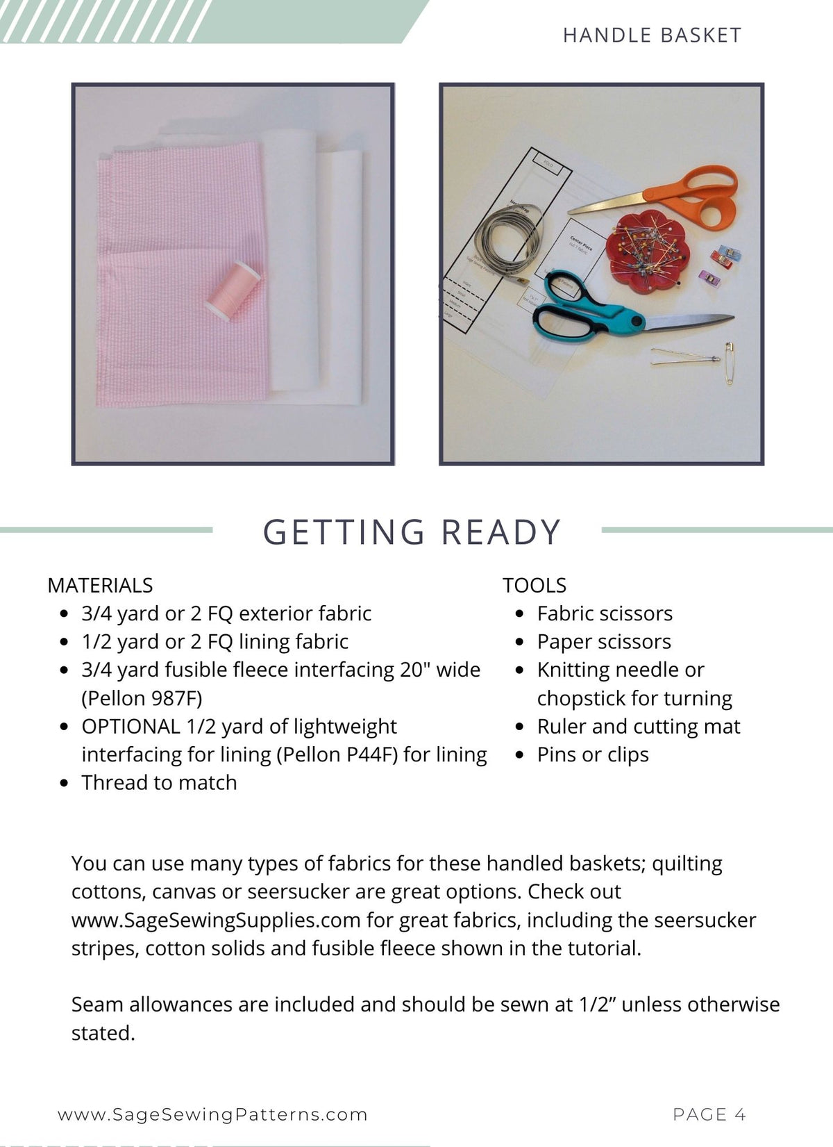 Easter Basket, digital sewing pattern tutorial