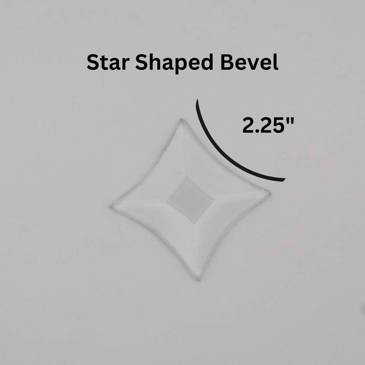 Star Glass Bevel, 1.25 or 2.25 inch concave crystal