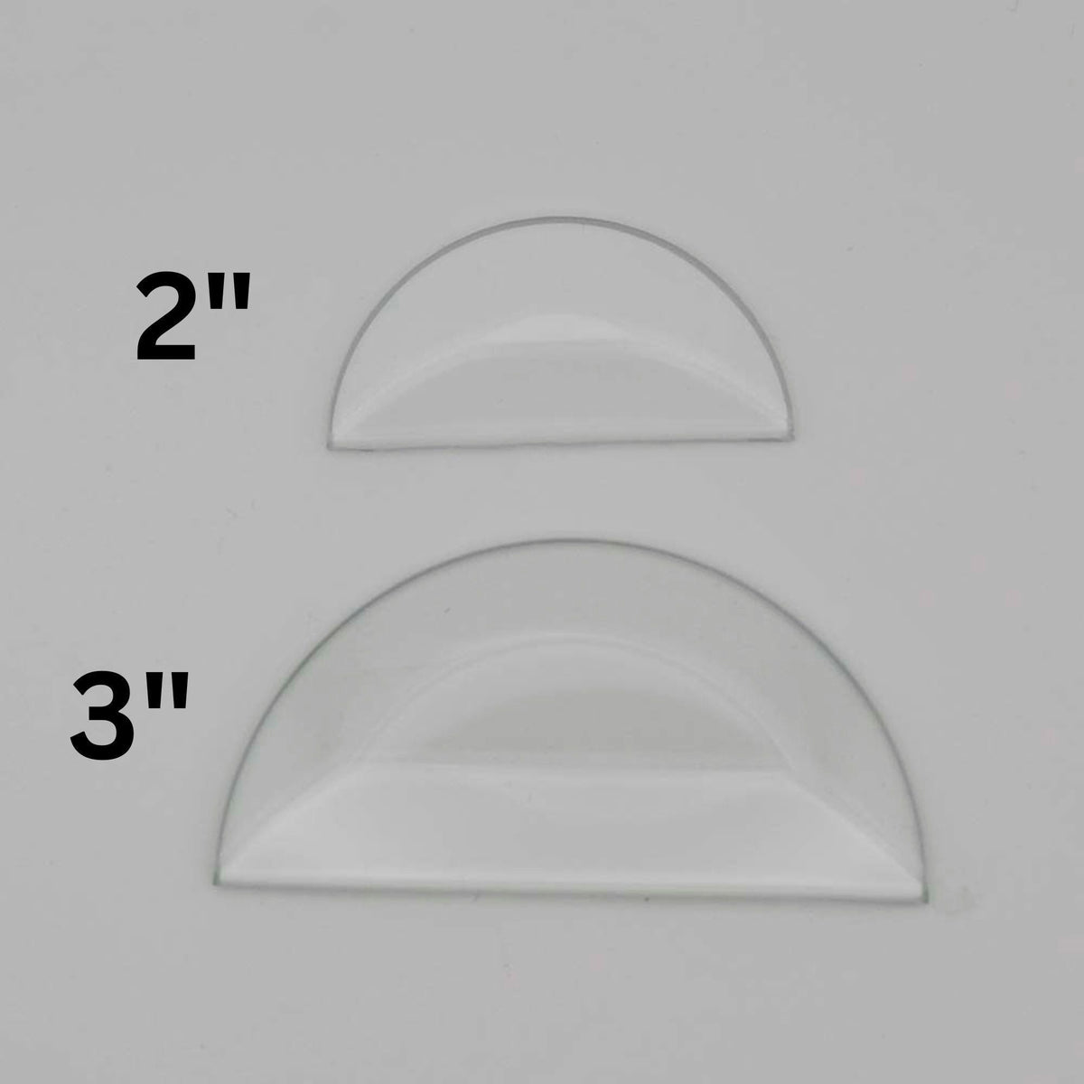 Half Circle Beveled Glass 2 or 3 inches wide