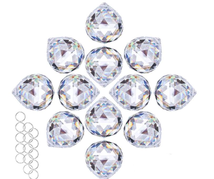 30mm crystal ball, clear glass prism 1.18 inch round sphere