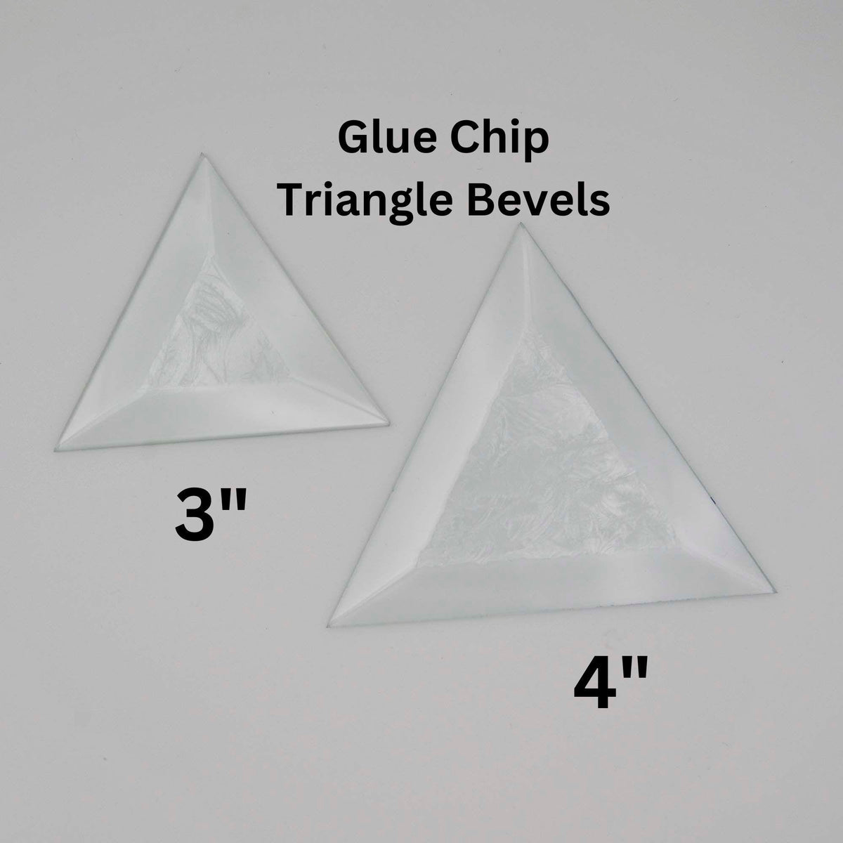 Triangle Bevel with Glue Chip center, 3 inch or 4 inch