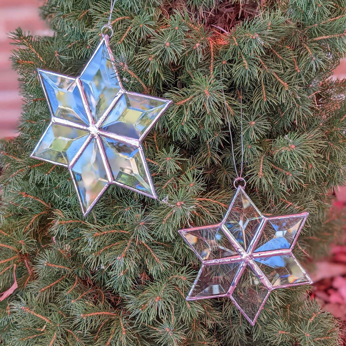 Stained Glass Star, 6 pointed bevel snowflake