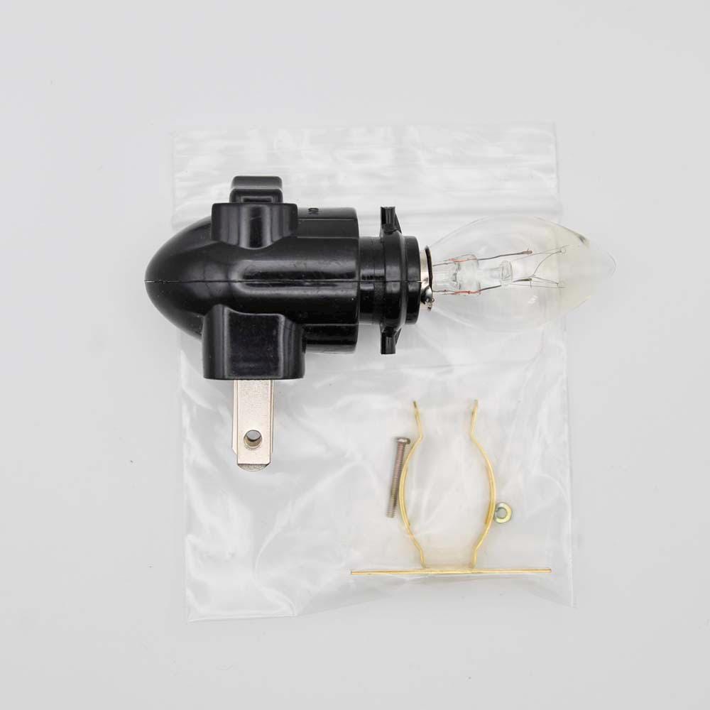 Black Night Light Kit with brass clip and bulb