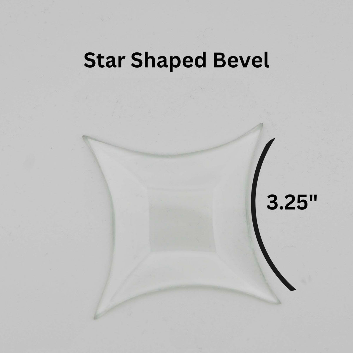 3.25" Star Glass Bevel, 3 1/4 inch concave sides