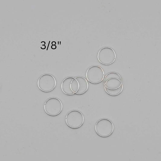 10 pack of 3/8 inch (10mm) pre-tinned copper jump rings