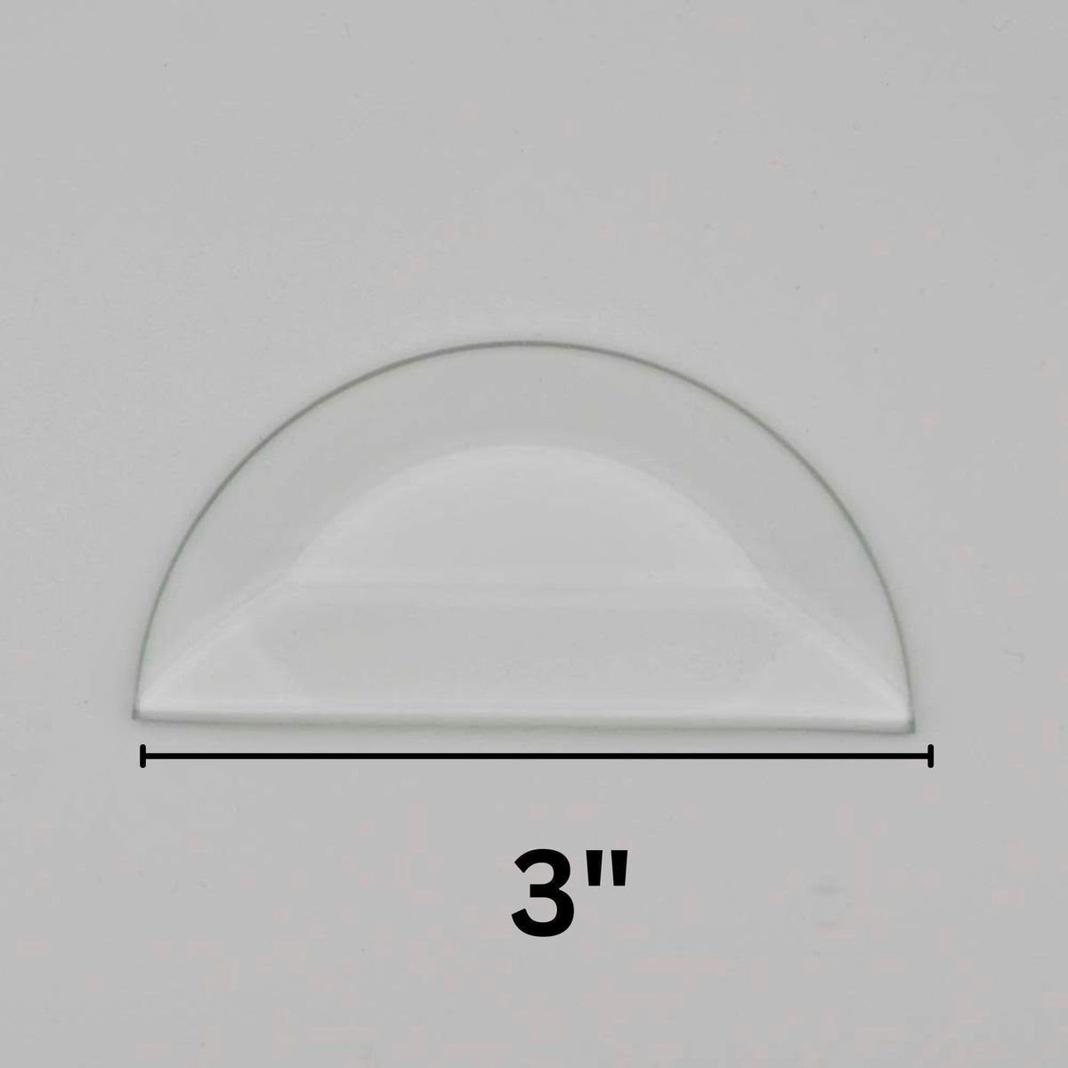 3" Half Circle Beveled Glass