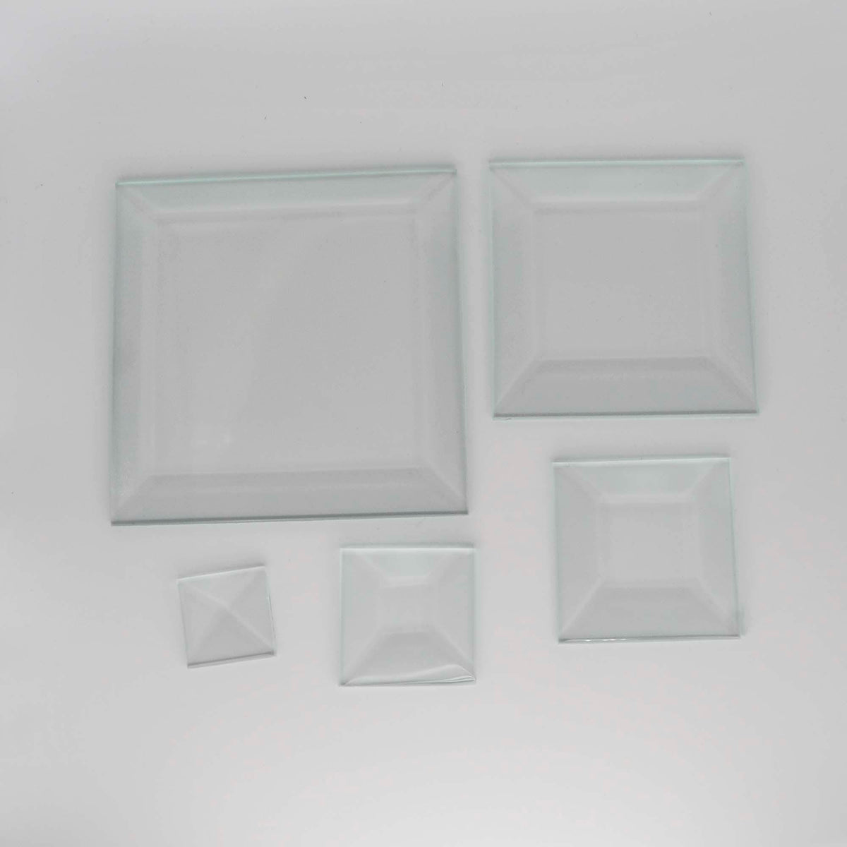 Square Beveled Glass, 1 piece clear glass bevel 1" 1.5" 2" 3" or 4"