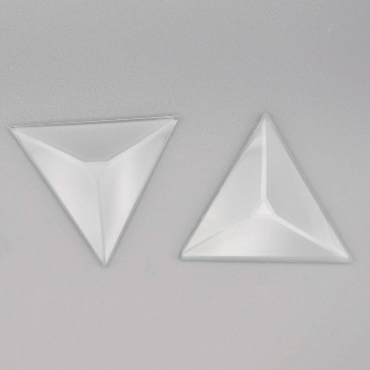 Triangle Beveled Glass, 1 piece clear glass bevel 2" 3" or 4"