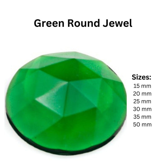 Green round glass Jewel