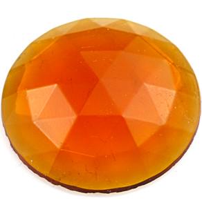 Amber round glass Jewel