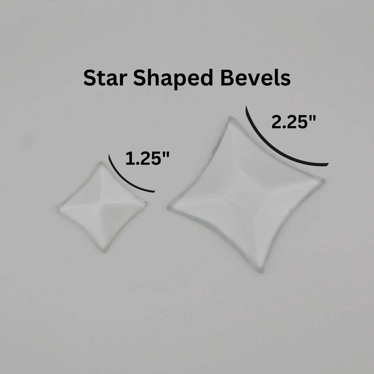 1.25" Star Glass Bevel, 1 1/4 inch concave sides