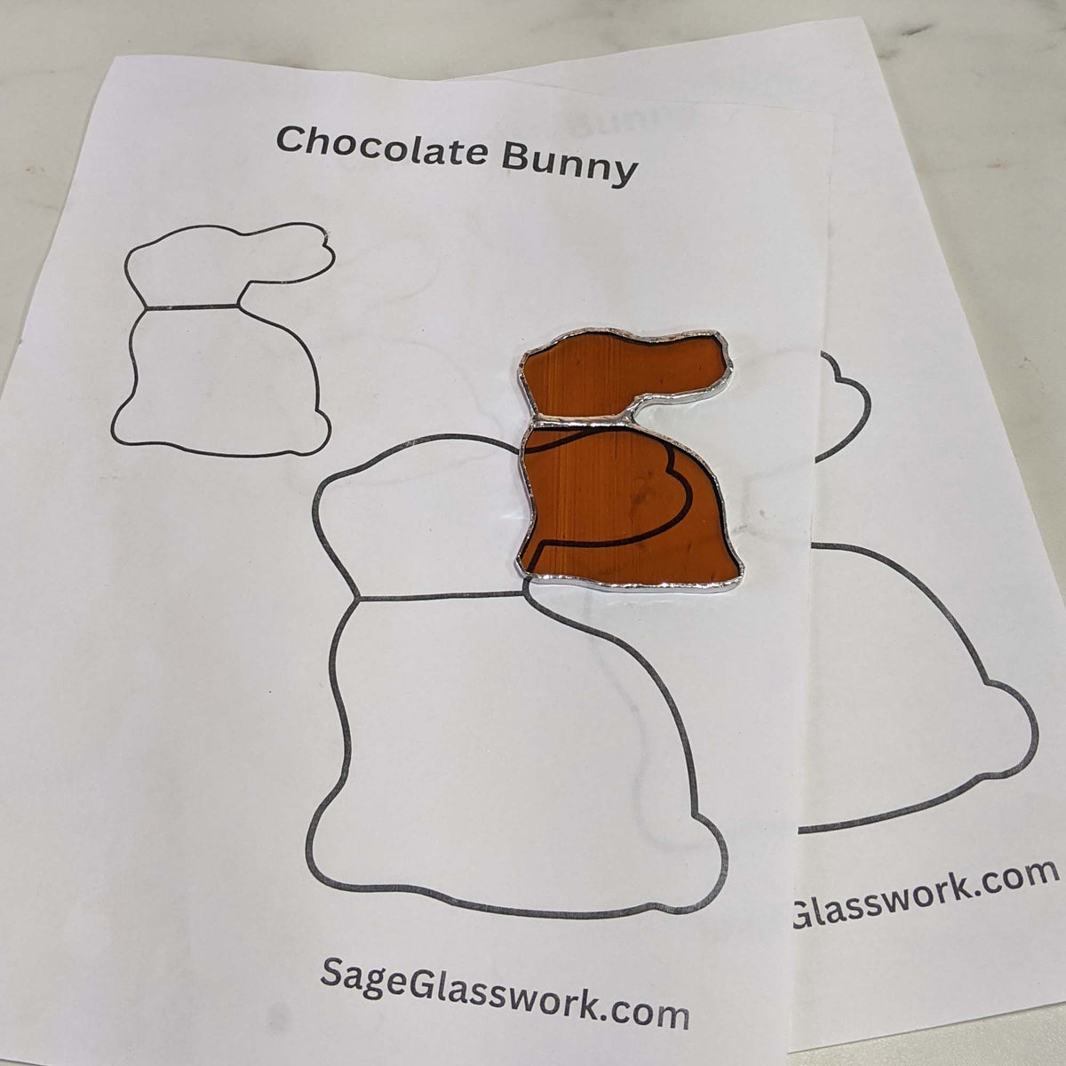 Chocolate Easter Bunny Stained Glass PATTERN