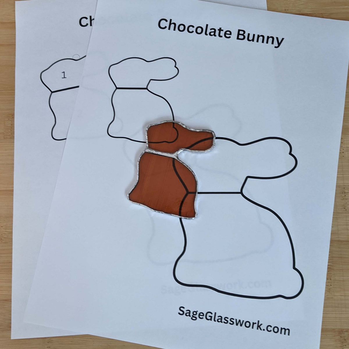 Chocolate Easter Bunny Stained Glass PATTERN