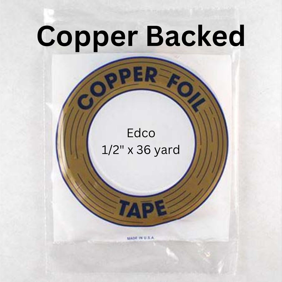 Edco COPPER BACK foil tape roll size 7/32" 1/4" 5/16" 3/8" 1/2"