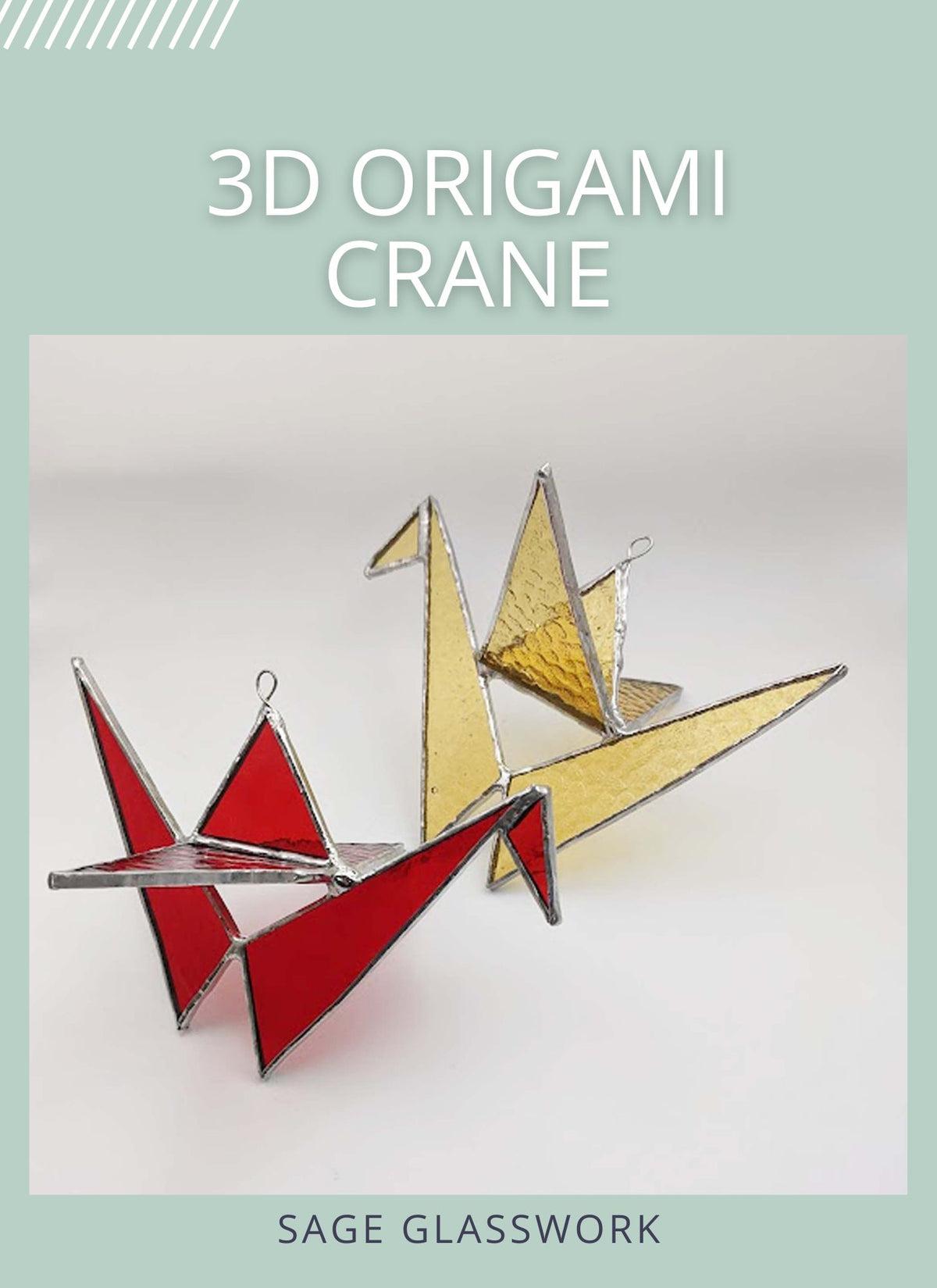 3D Origami Crane stained glass TUTORIAL