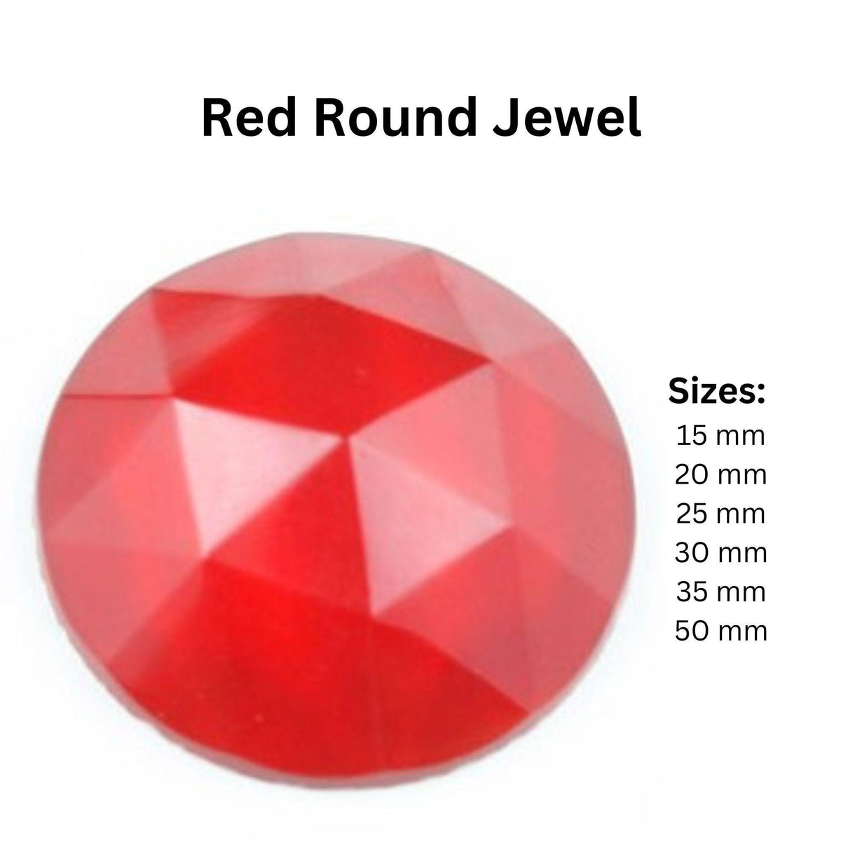 Red round glass jewel