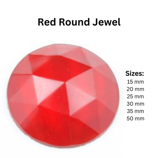 Red round glass jewel