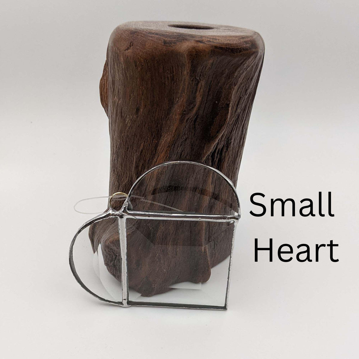 Stained Glass Bevel Heart, Valentines gift of clear faceted stained glass, hanging Christmas ornament