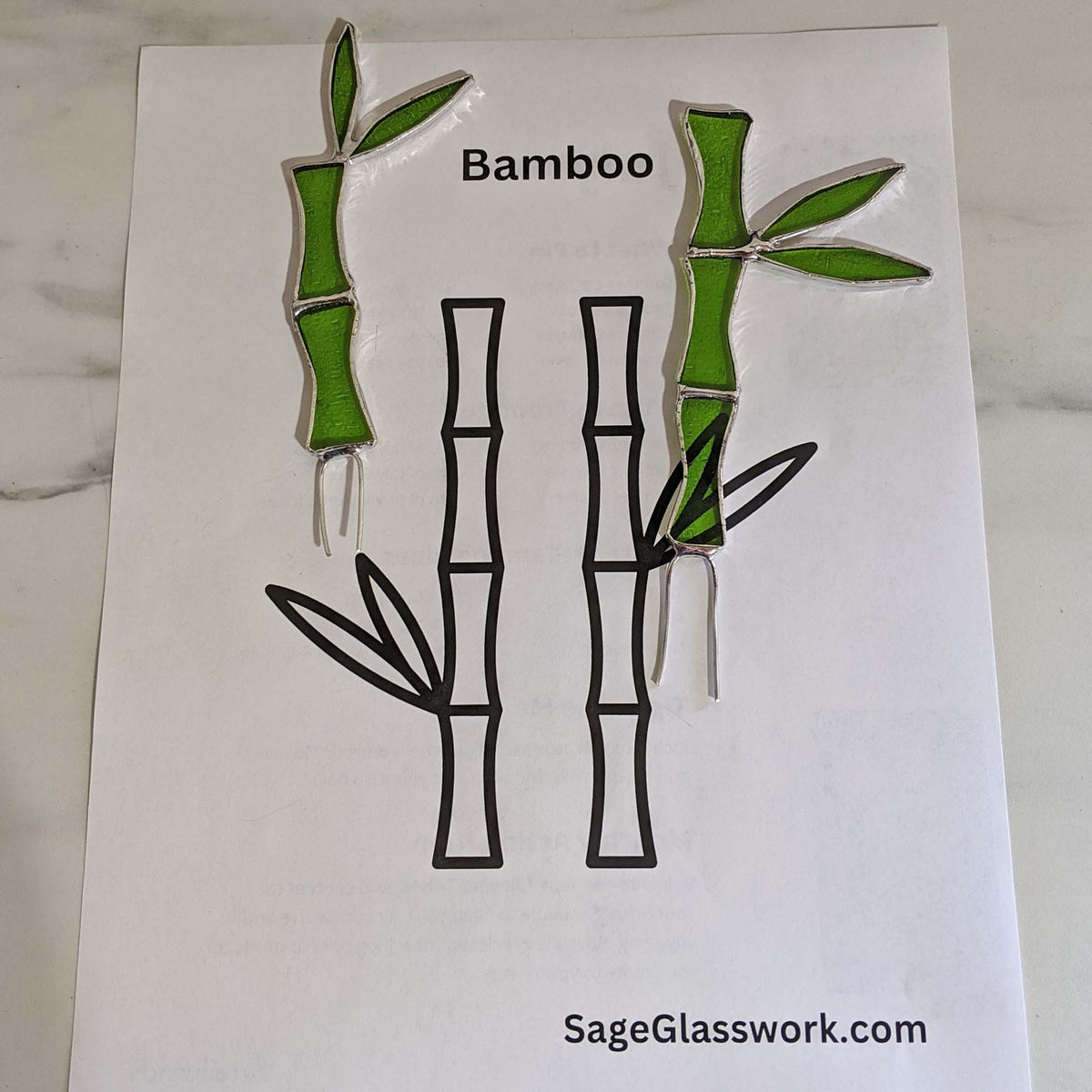 Lucky Bamboo stained glass pattern