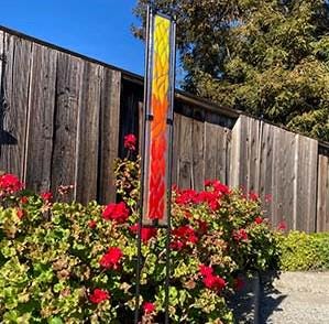 TALL Garden Stake Display Stand for stained glass, 24" tall 3" wide