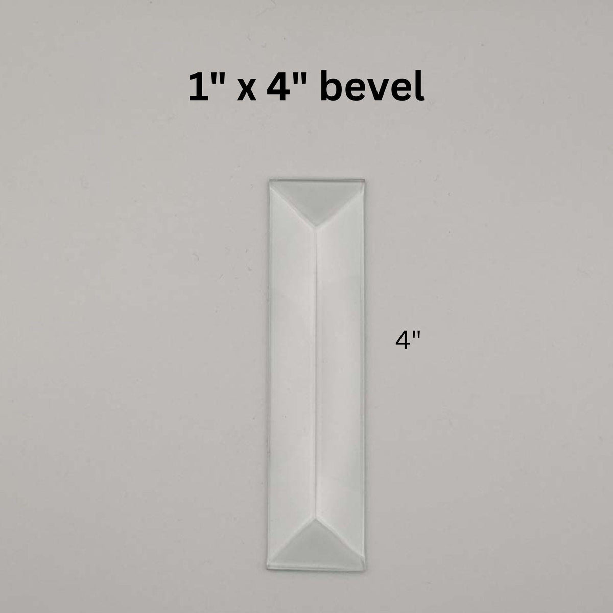 Rectangle Beveled Glass, 1 inch wide pencil bevel by 1" 2" 3" or 4"