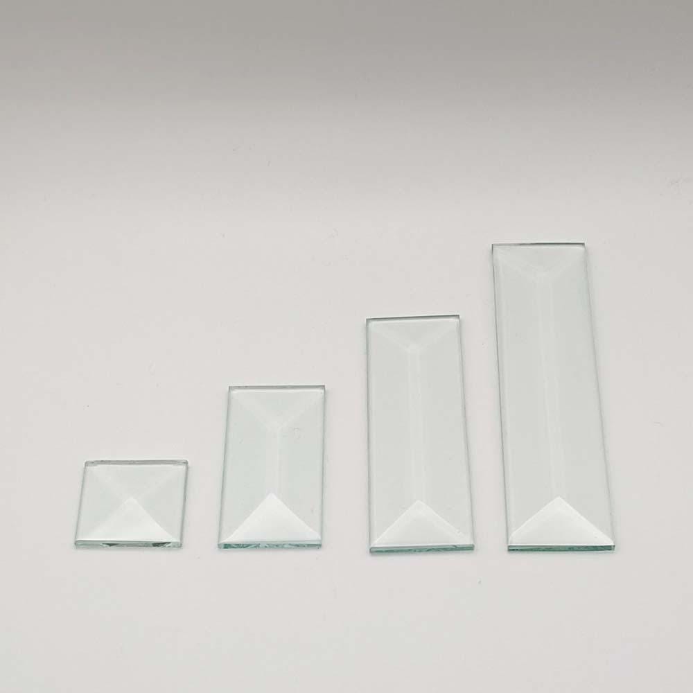 1" x 4" Rectangle Beveled Glass