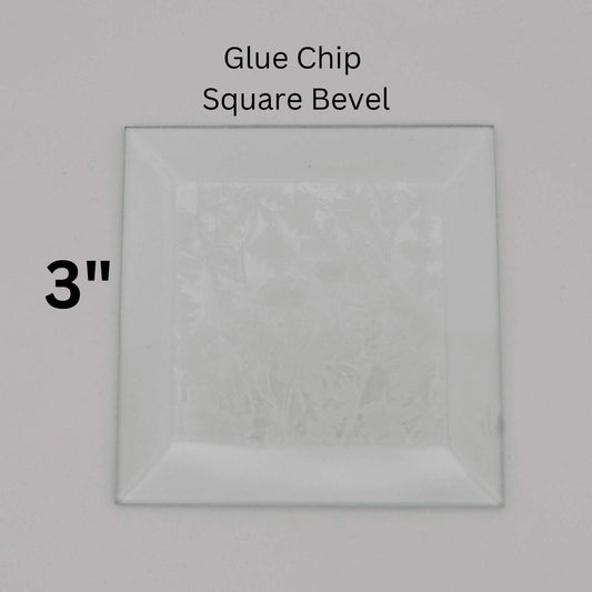 3" Square Glue Chip Glass Bevel