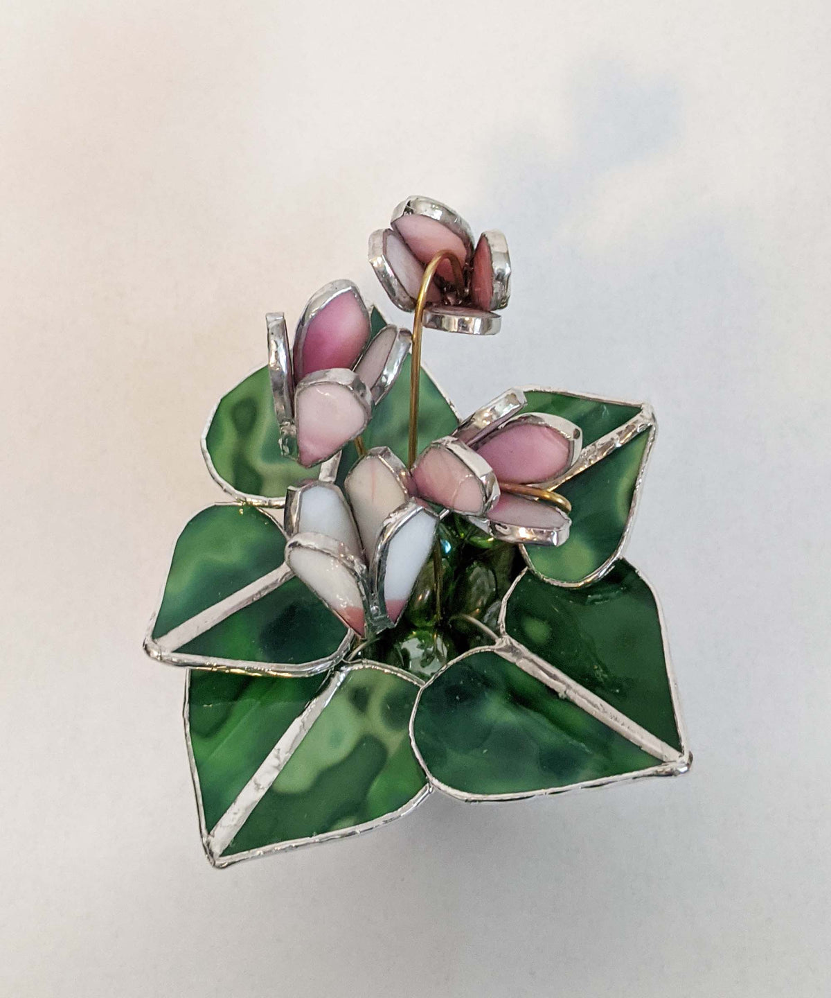 3D Cyclamen flower stained glass TUTORIAL pattern
