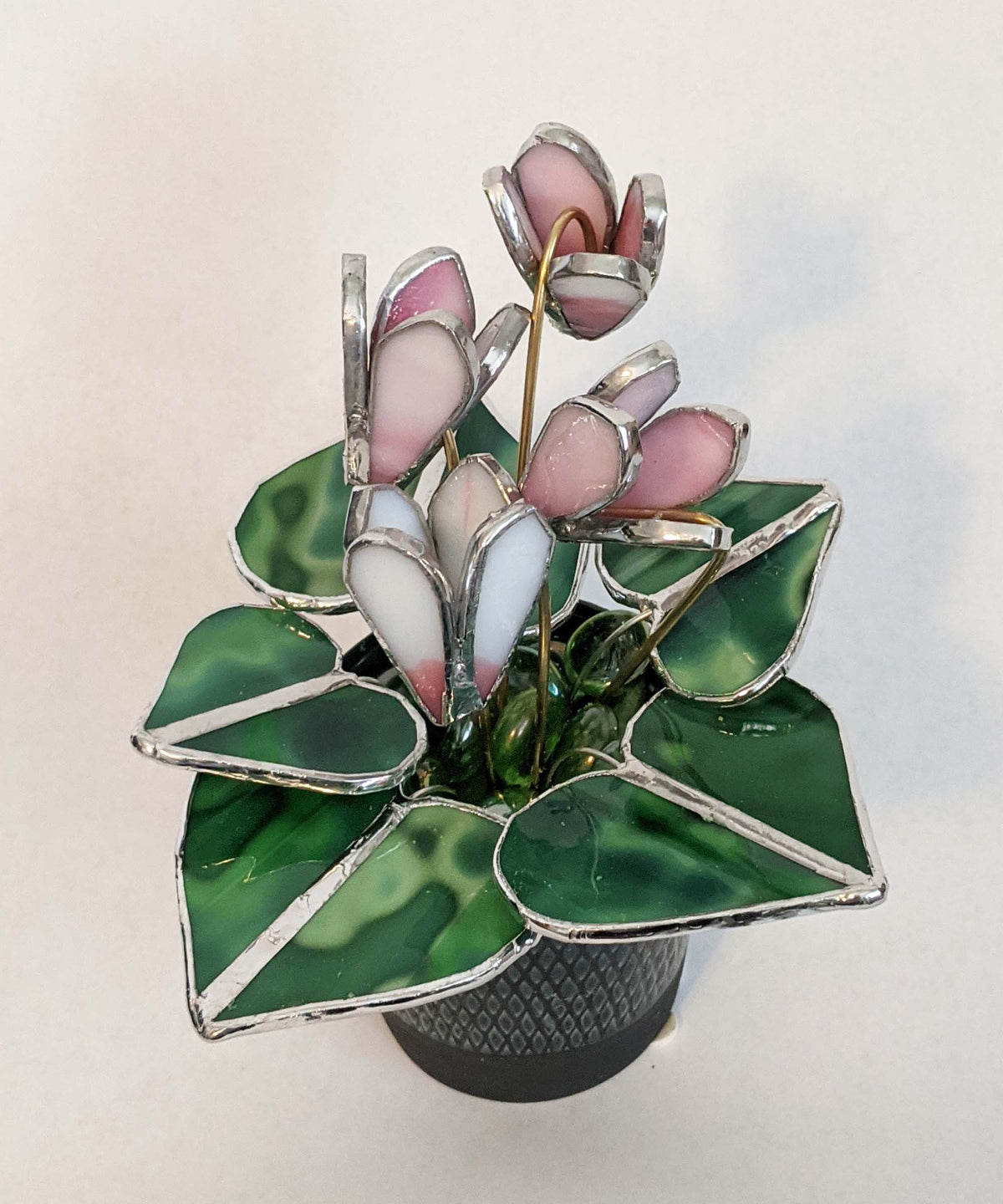 3D Cyclamen flower stained glass TUTORIAL pattern