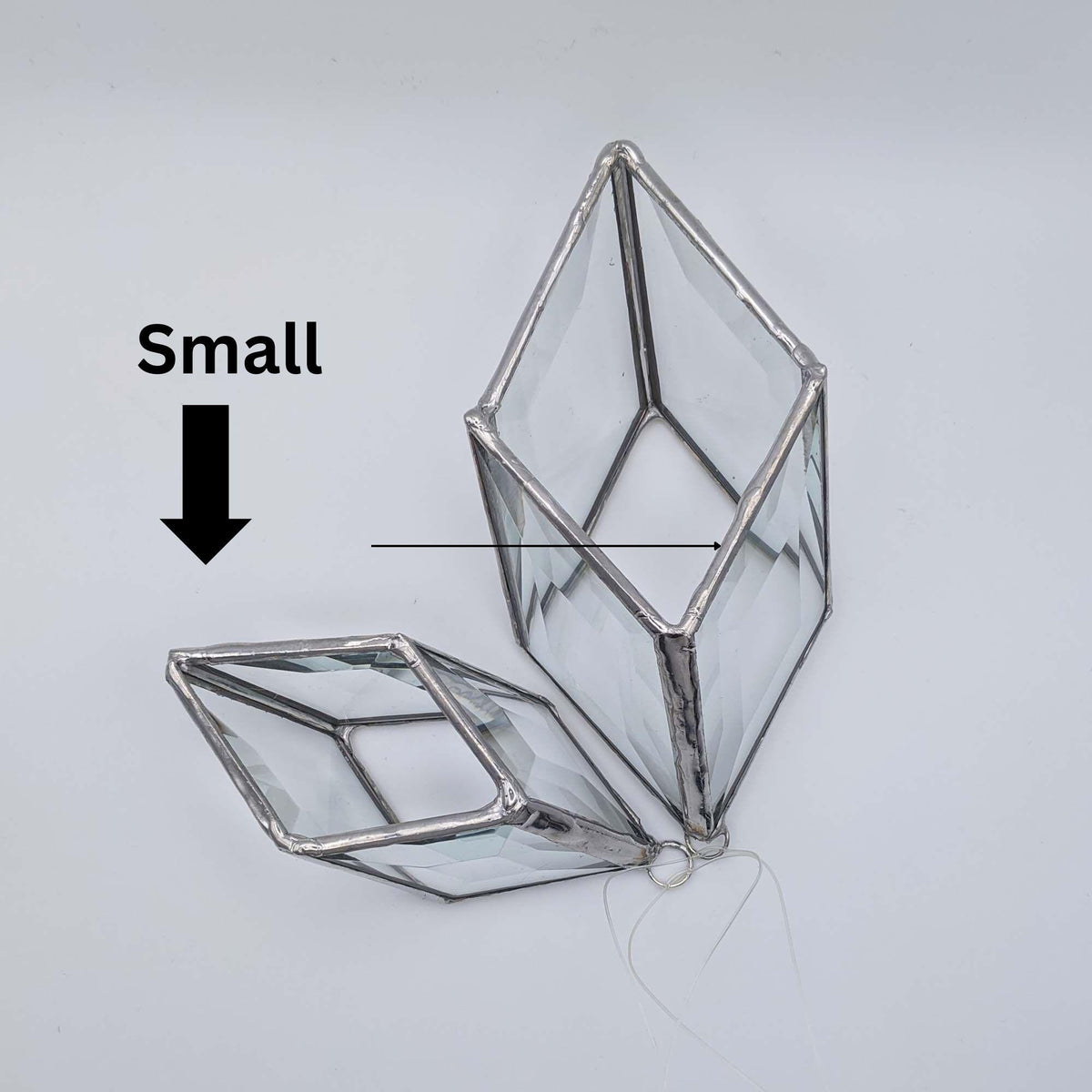 1.5" x 3" Diamond Bevel glass