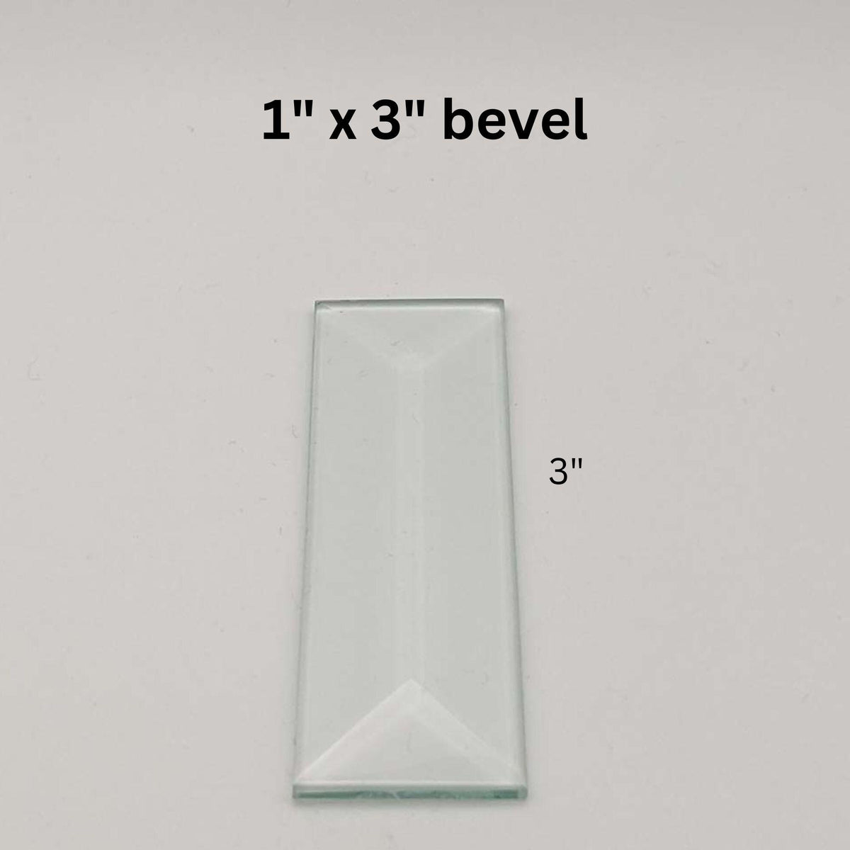 1" x 2" Rectangle Beveled Glass