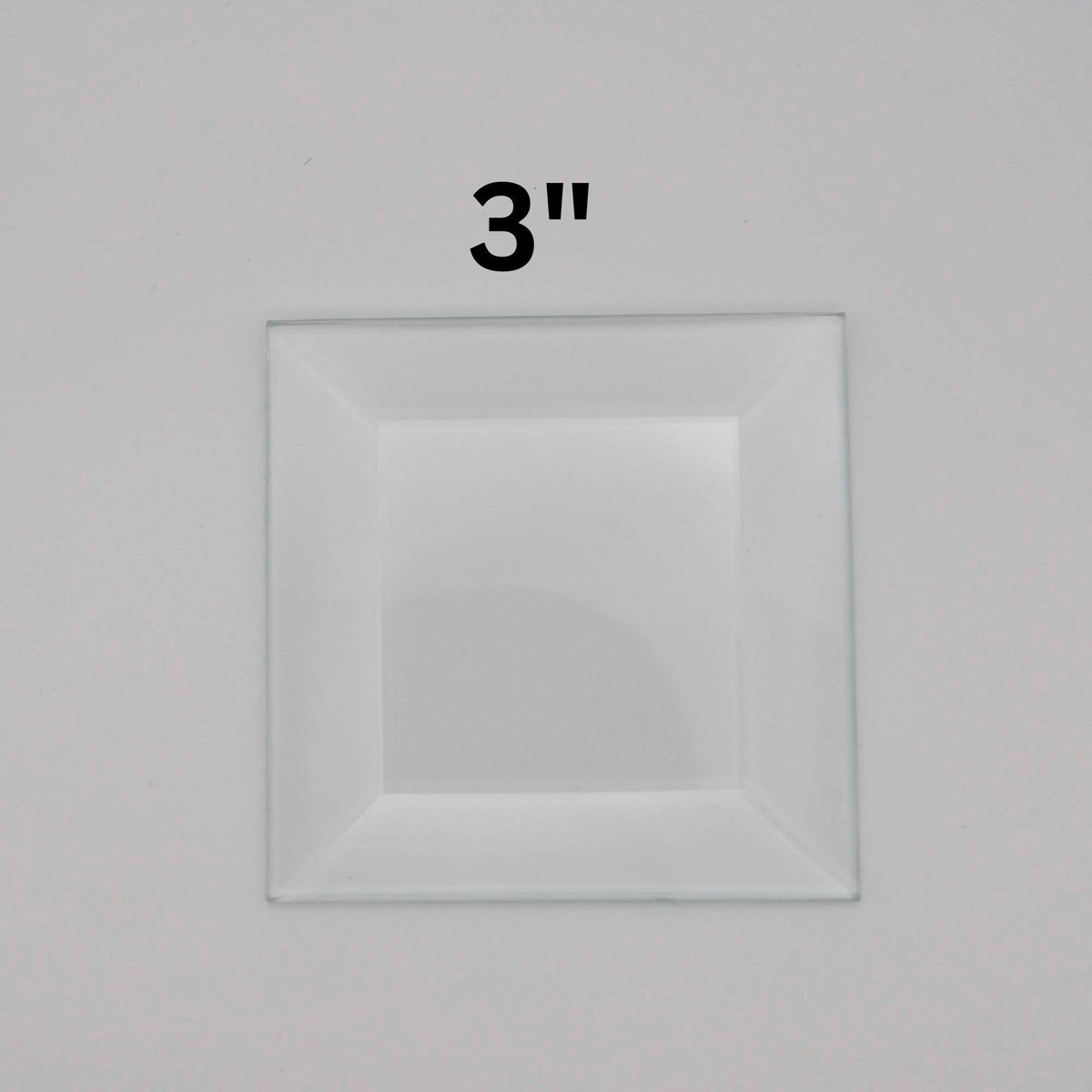 Square Beveled Glass, 1 piece clear glass bevel 1" 1.5" 2" 3" or 4"