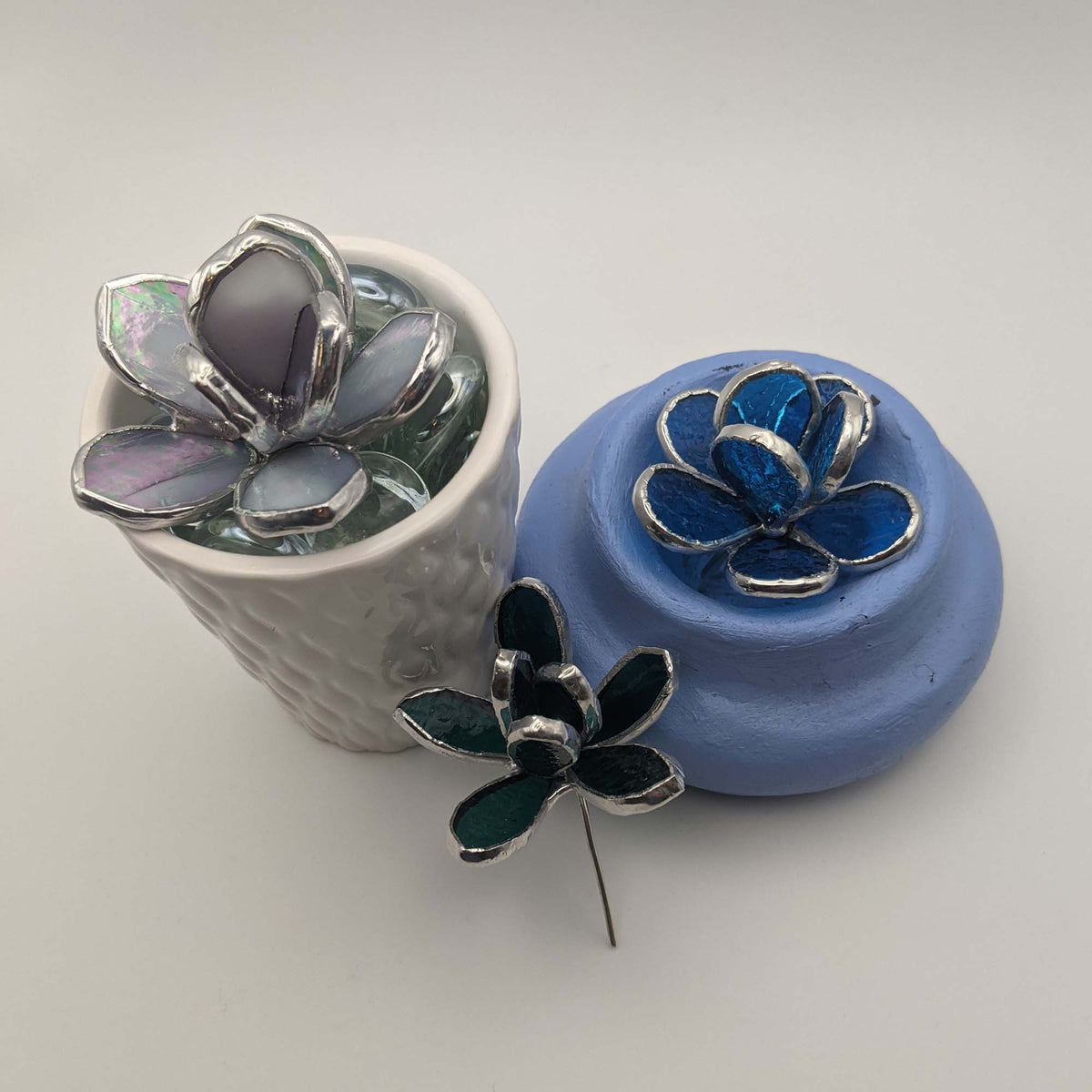 Mini Stained Glass Succulent bundle pattern TUTORIAL
