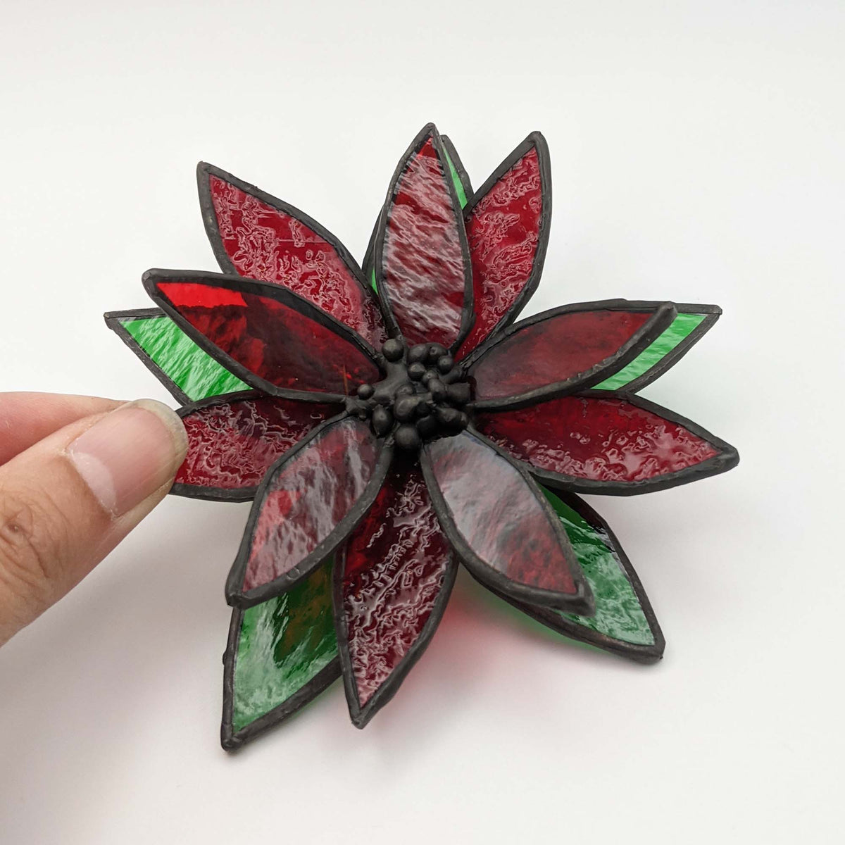 3D Poinsettia Flower stained glass pattern and TUTORIAL